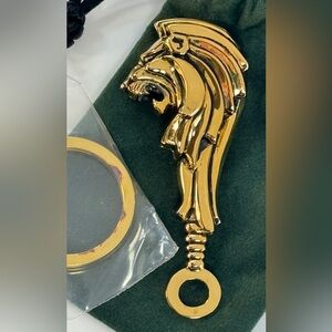 VTG Rick Cameron Lion Head Key Chain Vermeil 925 Sterling Silver + 24k Gold  38g